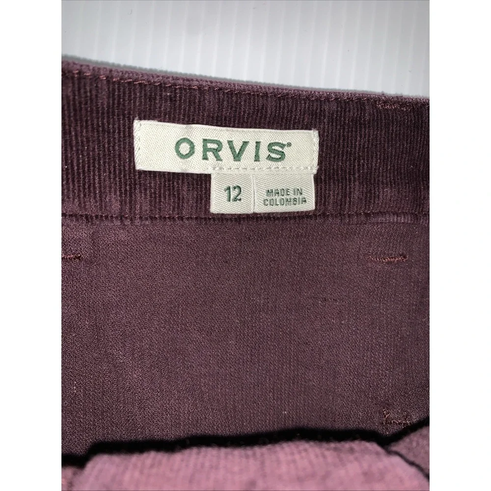 Orvis Corduroy Burgundy Wine Midi Column Skirt Women's Size 12 Dark Academia